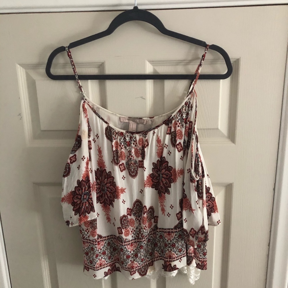 Off the shoulder flowery blouse